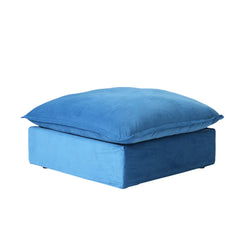 Premium Velvet Cloud Sectional Couches | 1-Piece Velvet Blue A Clean Simple Look Ottoman