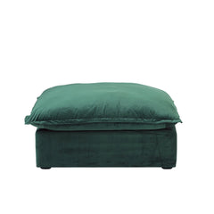 Premium Velvet Cloud Sectional Couches | 4-Piece Velvet Green Hidden Storage Box L-Shaped Sectionals 3-seaters with 1-Ottomans