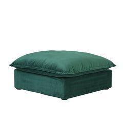 Premium Velvet Cloud Sectional Couches | 4-Piece Velvet Green Hidden Storage Box L-Shaped Sectionals 3-seaters with 1-Ottomans