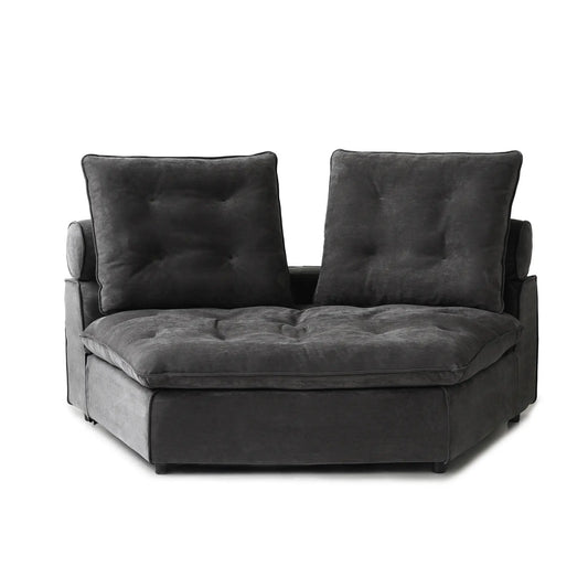 Premium Adjustable Cloud Sectional Couches | 1-Piece Velvet Grey A Cool Curved Sofa Loveseats 2-seaters