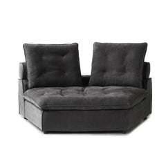 Premium Adjustable Cloud Sectional Couches | 1-Piece Velvet Grey A Cool Curved Sofa Loveseats 2-seaters
