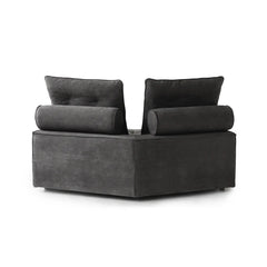 Premium Adjustable Cloud Sectional Couches | 4-Piece Velvet Grey A Cool Curved Sofa L-Shaped Sectionals 4-seaters with 1-Ottomans