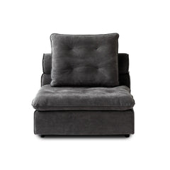 Premium Adjustable Cloud Sectional Couches | 1-Piece Velvet Grey Smooth Modern Style Single Sofa 1-seater