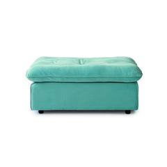 Premium Adjustable Cloud Sectional Couches | 1-Piece Velvet Tiffany Blue A Smooth Modern Sofa Ottoman