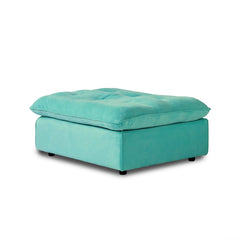 Premium Adjustable Cloud Sectional Couches | 1-Piece Velvet Tiffany Blue A Smooth Modern Sofa Ottoman
