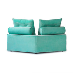 Premium Adjustable Cloud Sectional Couches | 1-Piece Velvet Tiffany Blue Modular Design Loveseats 2-seaters