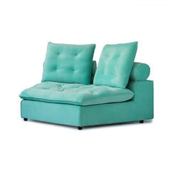 Premium Adjustable Cloud Sectional Couches | 4-Piece Velvet Tiffany Blue Modular Design Couch Sectionals 6-seaters