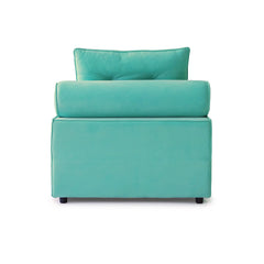 Premium Adjustable Cloud Sectional Couches | 1-Piece Velvet Tiffany Blue Modular Design Single Sofa 1-seater