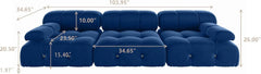 Exclusive Minimalist Modular Couches | 3-Piece Velvet Blue Modular Design Couch Sectionals 3-seaters
