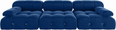 Exclusive Minimalist Modular Couches | 3-Piece Velvet Blue Modular Design Couch Sectionals 3-seaters