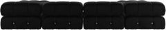 Exclusive Minimalist Modular Couches | 6-Piece Velvet Black Vintage Tufted Luxury U-Shaped Sectionals 4-seaters with 2-Ottomans