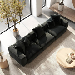 Exclusive Modern Modular Couches | 3-Piece Corduroy Black No-Show Sofa Legs Couch Sectionals 3-seaters