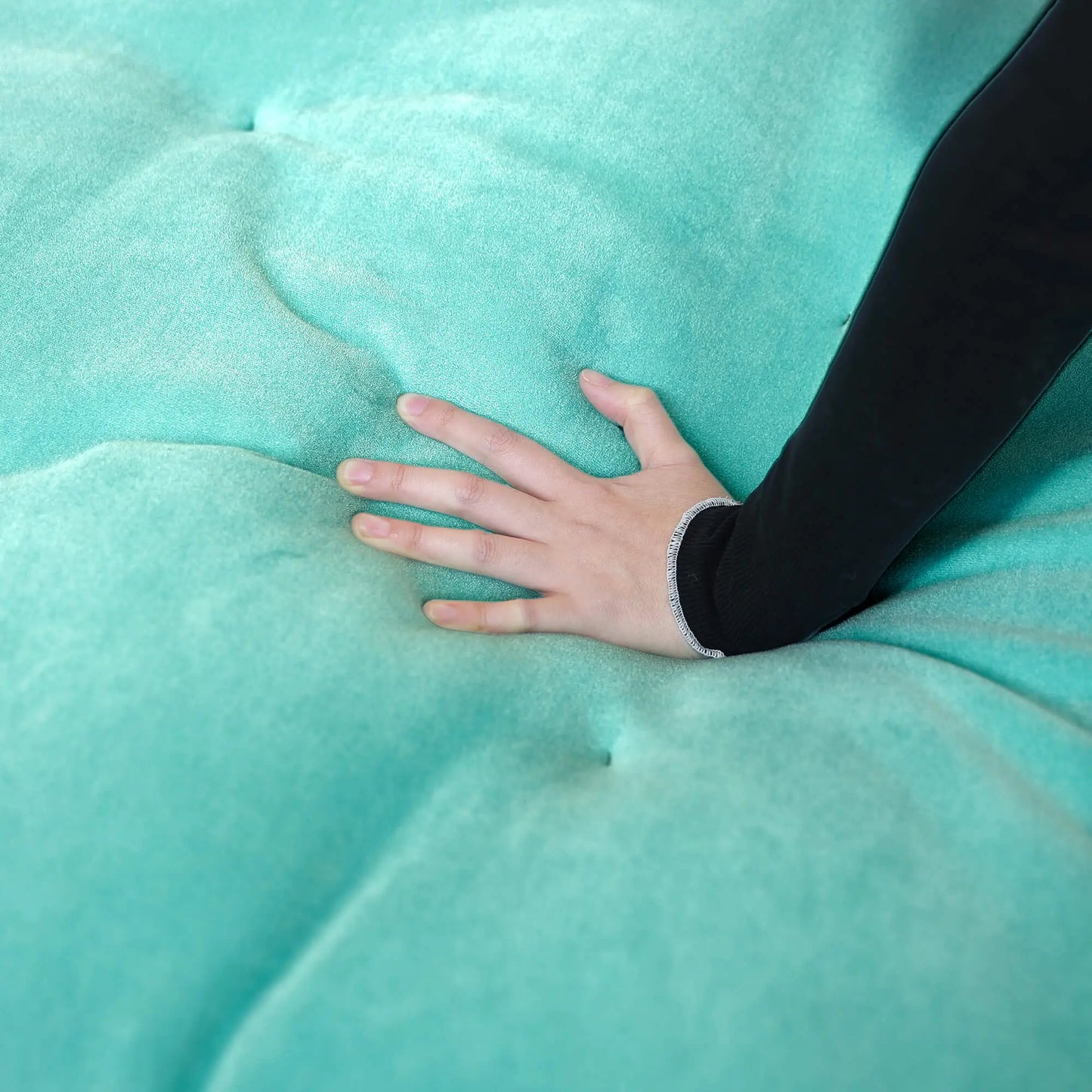 181'' Adjustable Pet-Friendly 4-Seater Sleeper Sectional Sofa with Roller Backrest - Tiffany Blue