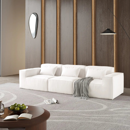 Exclusive Classic Sectional Couches | 2-Piece Corduroy Beige Sticks Together Strong Couch Sectionals 3-seaters
