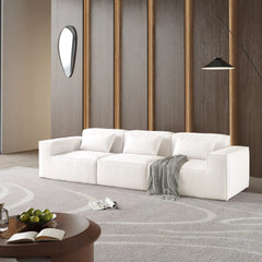 Exclusive Classic Sectional Couches | 2-Piece Corduroy Beige Sticks Together Strong Couch Sectionals 3-seaters