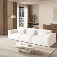 Exclusive Classic Sectional Couches | 2-Piece Corduroy Beige Sticks Together Strong Couch Sectionals 3-seaters