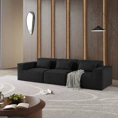 Exclusive Classic Sectional Couches | 2-Piece Corduroy Black Pet-Proof Claw-Proof Couch Sectionals 3-seaters