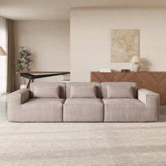 Exclusive Classic Sectional Couches | 2-Piece Corduroy Brown Urban Modern Living Couch Sectionals 3-seaters