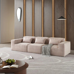 Exclusive Classic Sectional Couches | 2-Piece Corduroy Brown Urban Modern Living Couch Sectionals 3-seaters