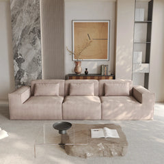 Exclusive Classic Sectional Couches | 2-Piece Corduroy Brown Urban Modern Living Couch Sectionals 3-seaters