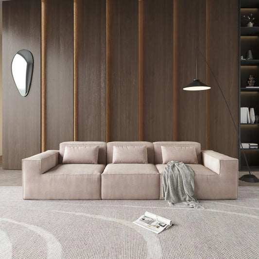 Exclusive Classic Sectional Couches | 2-Piece Corduroy Brown Urban Modern Living Couch Sectionals 3-seaters