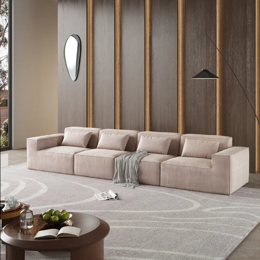 Exclusive Classic Sectional Couches | 3-Piece Corduroy Brown Won't Get Scratched Couch Sectionals 4-seaters