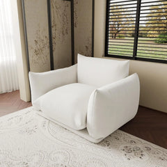 Exclusive Modern Sectional Couches | 1-Piece Chenille Beige Cool Retro Style Single Sofa 1-seater