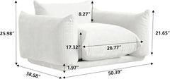 Exclusive Modern Sectional Couches | 1-Piece Chenille Beige Cool Retro Style Single Sofa 1-seater