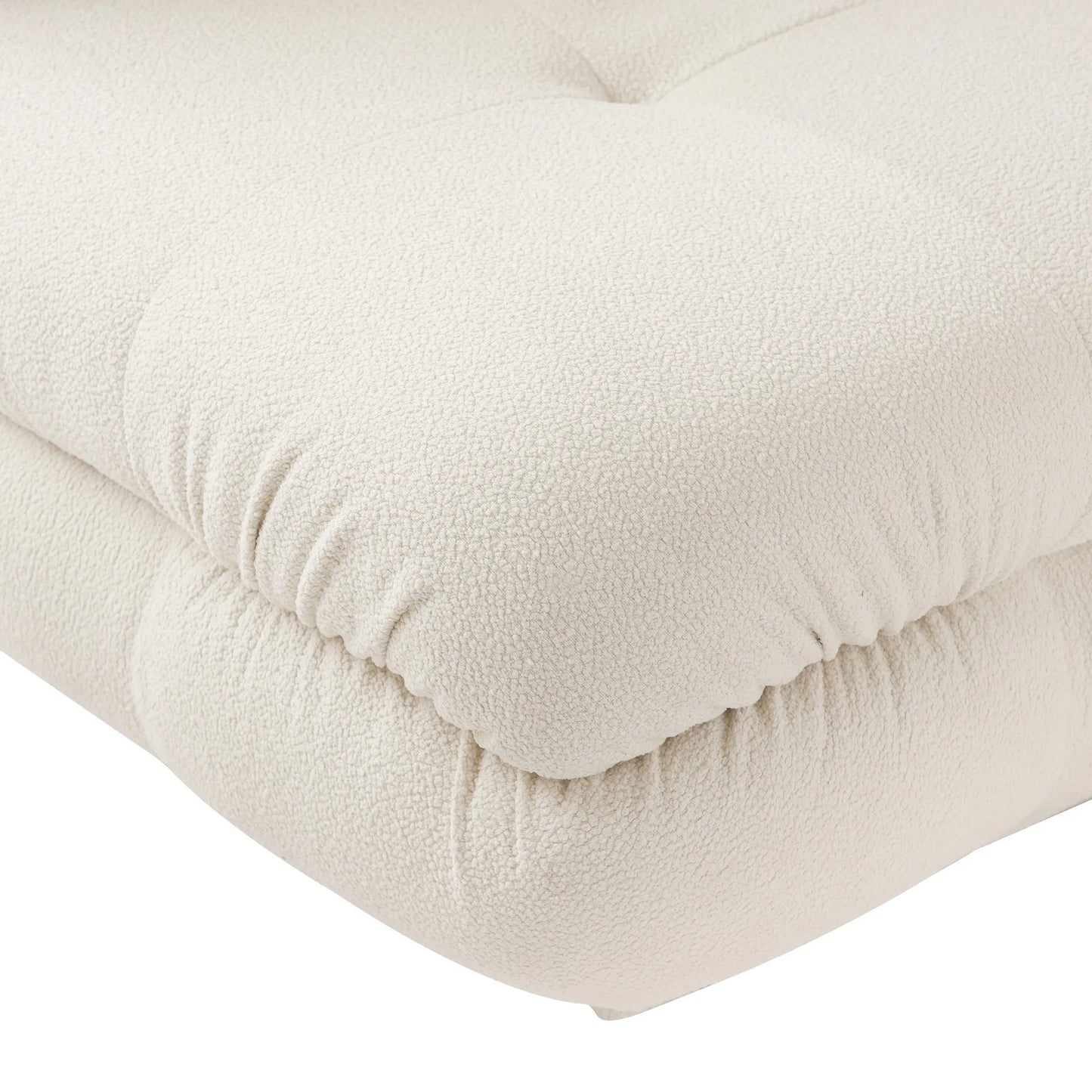 73.23" Sectional Sofa 2-Seater With 1 Ottoman Comfort Chaise 3D-Knitted Fabric - Beige