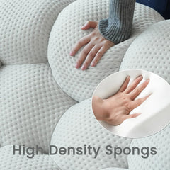 Signature Armless Boneless Couches | 1-Piece 3D-Knitted Light Grey A Soft Wavy Shape Loveseats 3-seaters