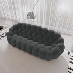 Signature Armless Boneless Couches | 1-Piece 3D-Knitted Grey Flowing Organic Shape Loveseats 3-seaters