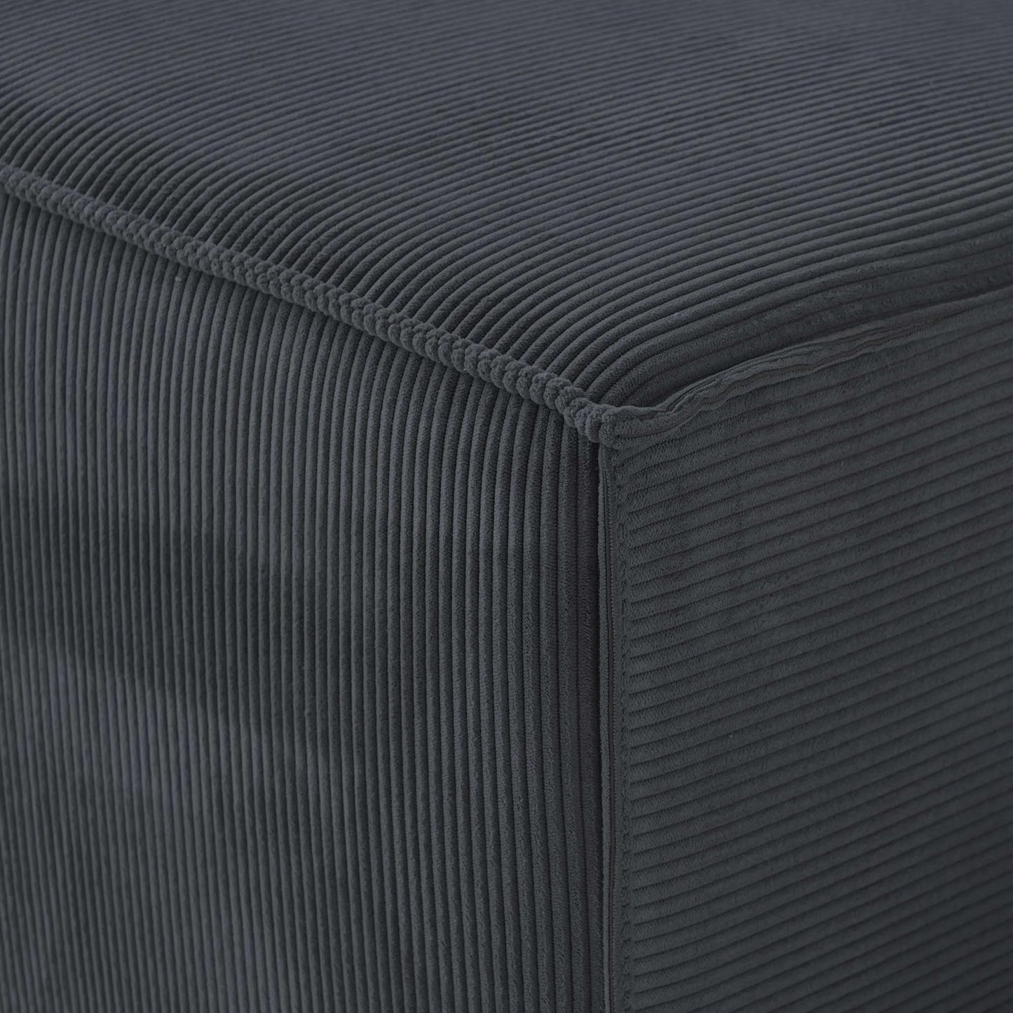 American Style 3-Seater Corduroy Modular Sectional SofaCorduroy - Black