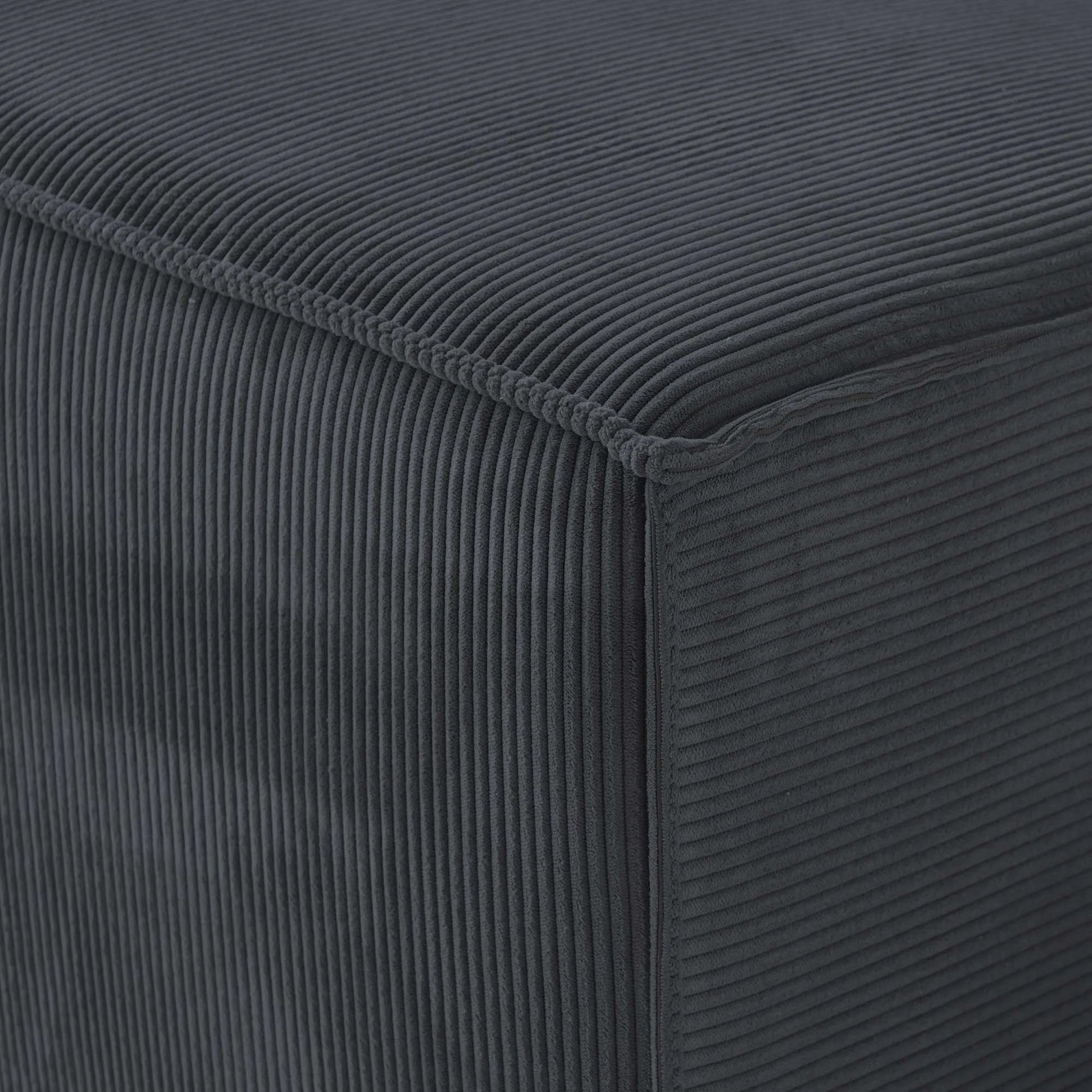 American Style 4-Seater Corduroy Modular Sectional SofaCorduroy - Black