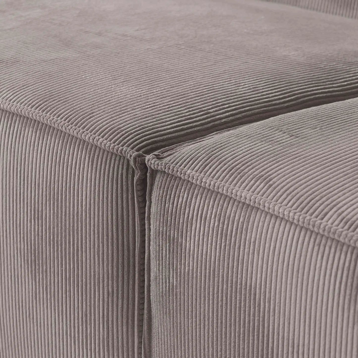 American Style 4-Seater Corduroy Modular Sectional SofaCorduroy - Brown