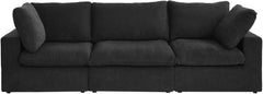 Premium Luxe Cloud Sectional Couches | 3-Piece Linen Black Cloud-Like Comfort Couch Sectionals 3-seaters