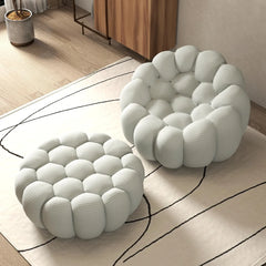 Signature Armless Boneless Couches | 2-Piece 3D-Knitted Light Grey Inspired By The Ocean Sofa Sets 1-seater with 1-Ottomans