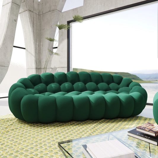Bubble Couch Modular Sofa 3-Seater 3D-Knitted Fabric - Green