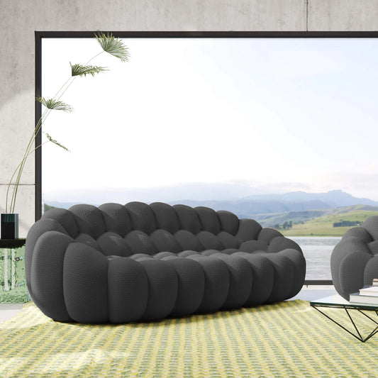 Bubble Couch Modular Sofa 3-Seater 3D-Knitted Fabric - Grey
