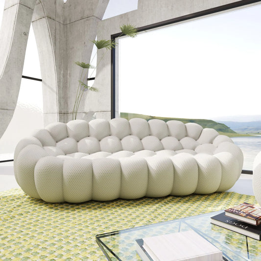 Bubble Couch Modular Sofa 3-Seater 3D-Knitted Fabric - Light Grey