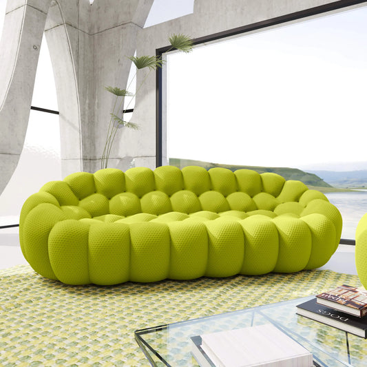 Bubble Couch Modular Sofa 3-Seater 3D-Knitted Fabric - Lime Green