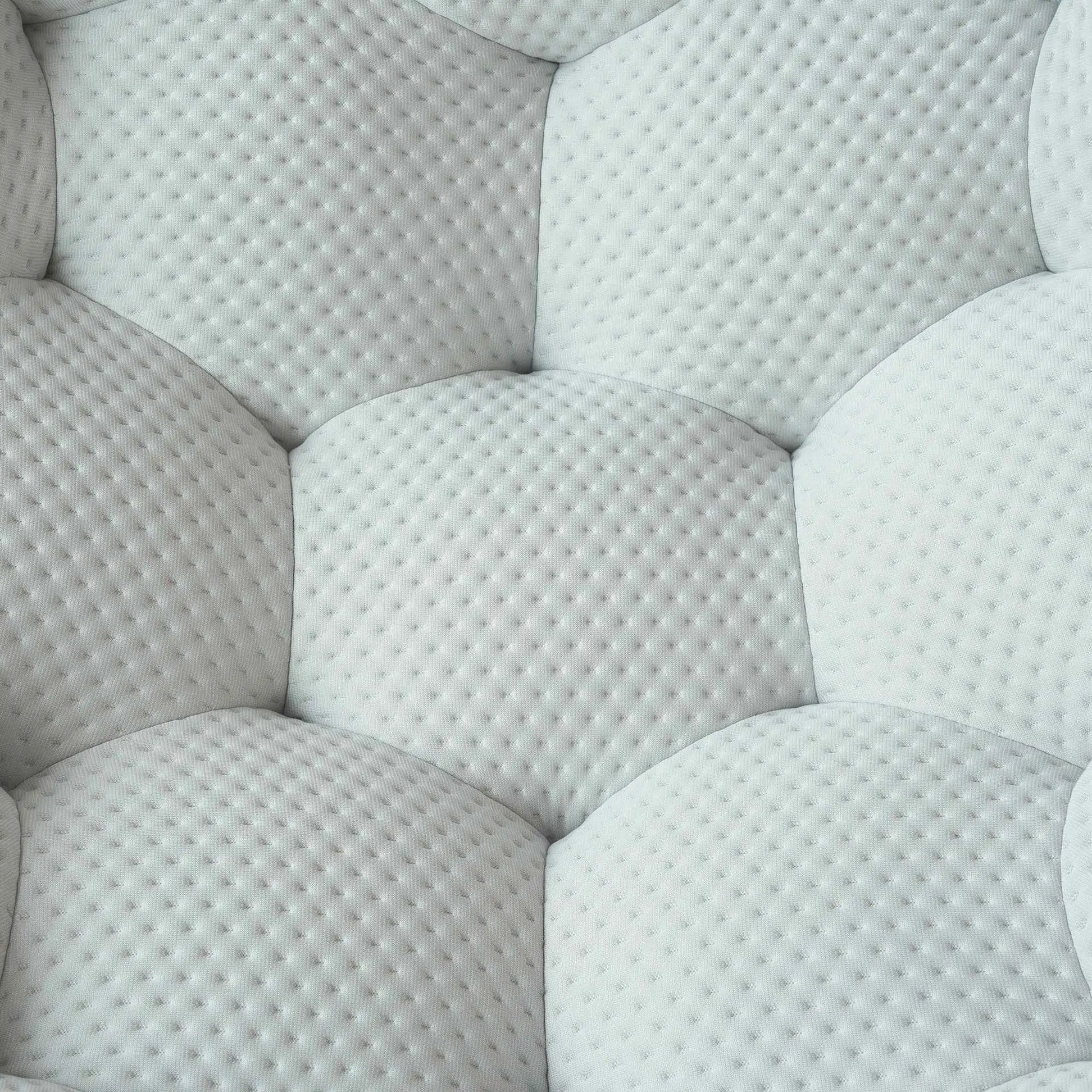 Bubble Couch Modular Sofa Loveseat with 1 Ottoman 3D-Knitted Fabric - Light Grey
