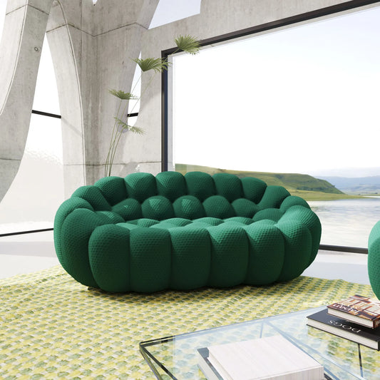 Bubble Couch Modular Sofa Loveseat 3D-Knitted Fabric - Green