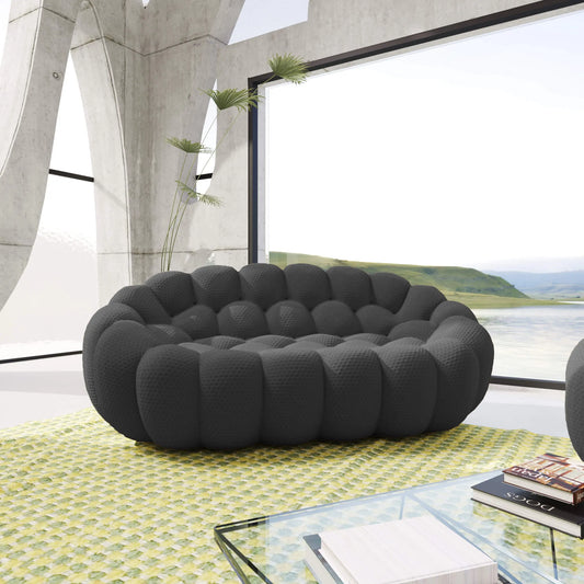 Bubble Couch Modular Sofa Loveseat 3D-Knitted Fabric - Grey