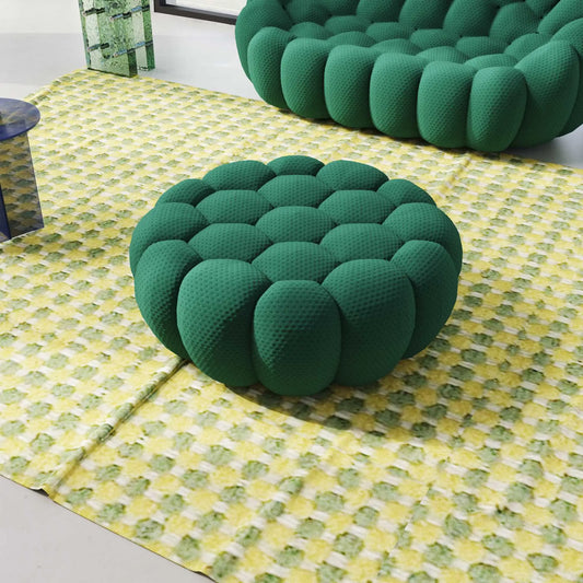 Bubble Couch Modular Sofa Single Ottoman 3D-Knitted Fabric - Green