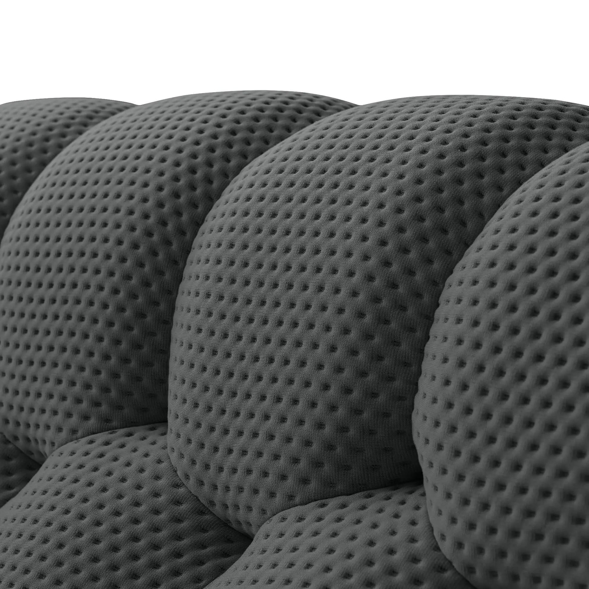 Bubble Couch Modular Sofa Single Ottoman 3D-Knitted Fabric - Grey