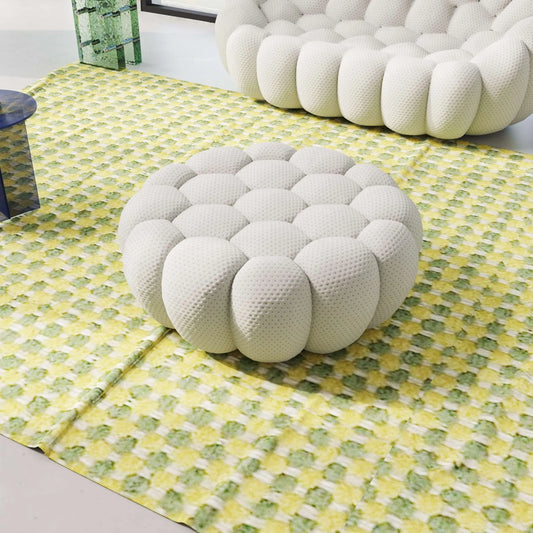 Bubble Couch Modular Sofa Single Ottoman 3D-Knitted Fabric - Light Grey