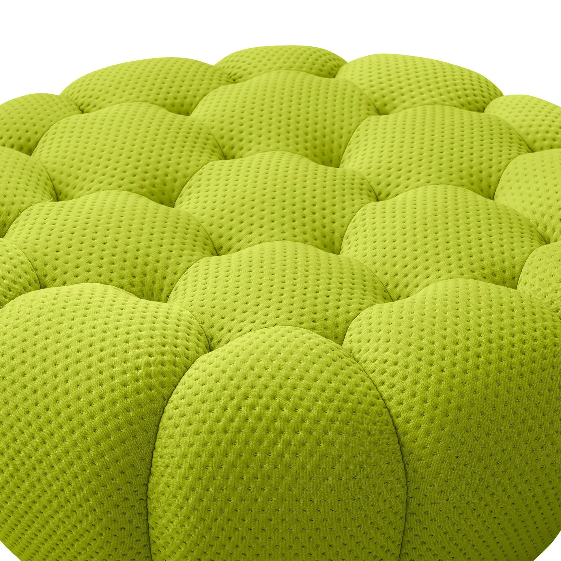 Bubble Couch Modular Sofa Single Ottoman 3D-Knitted Fabric - Lime Green