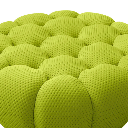 Bubble Couch Modular Sofa Single Ottoman 3D-Knitted Fabric - Lime Green