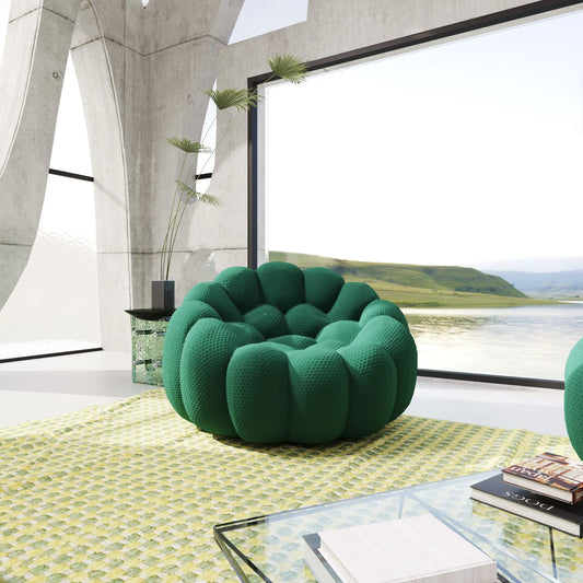 Bubble Couch Modular Sofa Single Sofa 3D-Knitted Fabric - Green