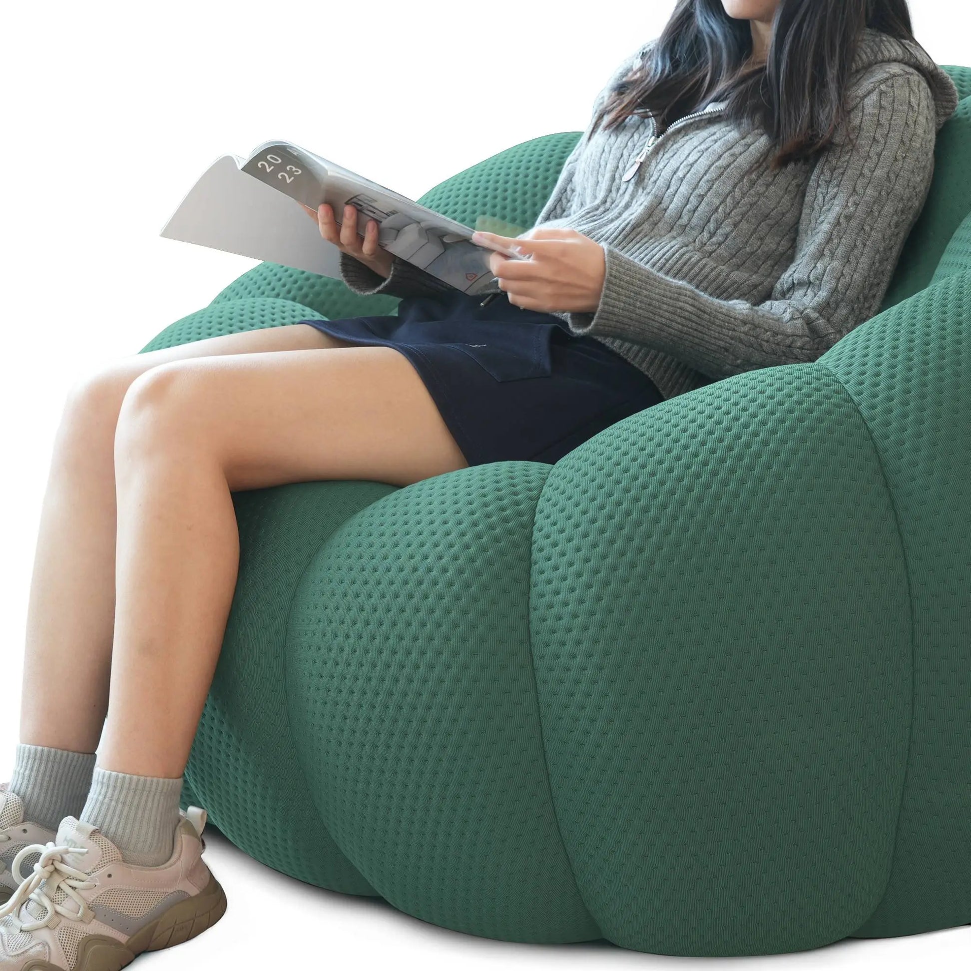 Bubble Couch Modular Sofa Single Sofa 3D-Knitted Fabric - Green